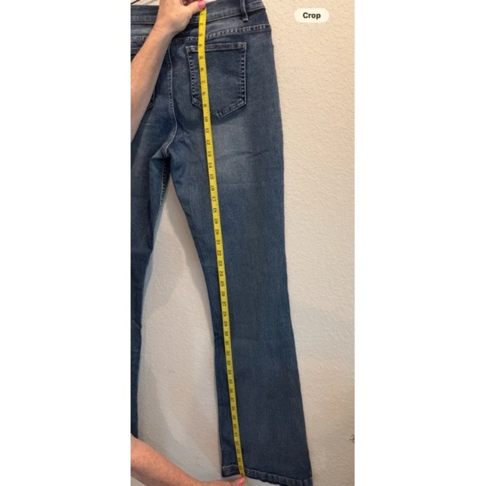 Venus Womens Bootcut Jeans Medium Wash Blue Denim Size 14L Long Inseam Flare - Picture 6 of 6
